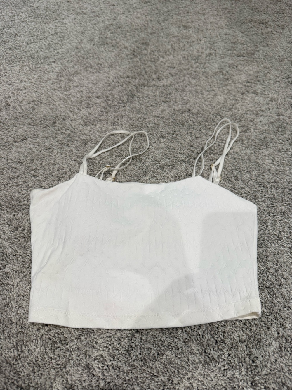 BuffBunny White Jacquard Crop